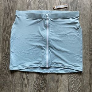 Skims Swim Sporty Zipper mini skirt in Pacific NWT